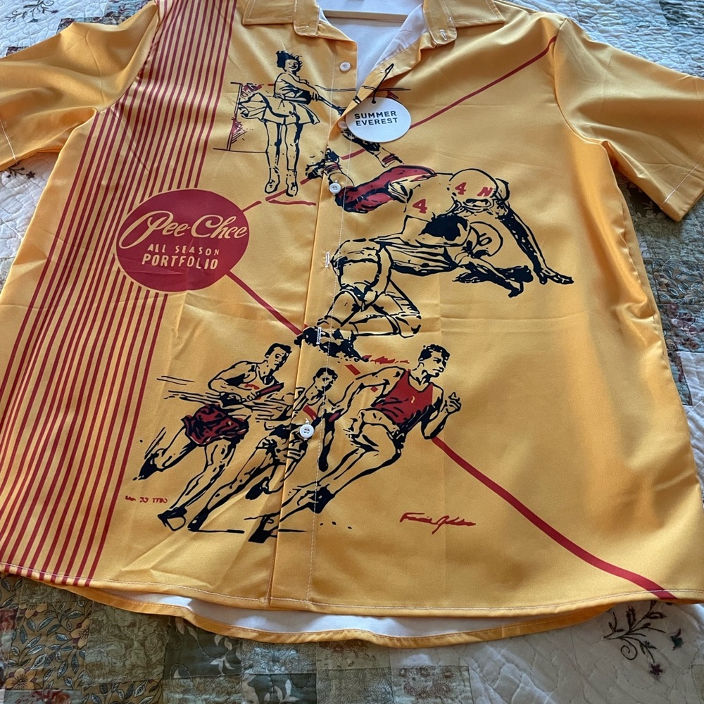 Yellow “Pee Chee” Graphic Men's Shirt